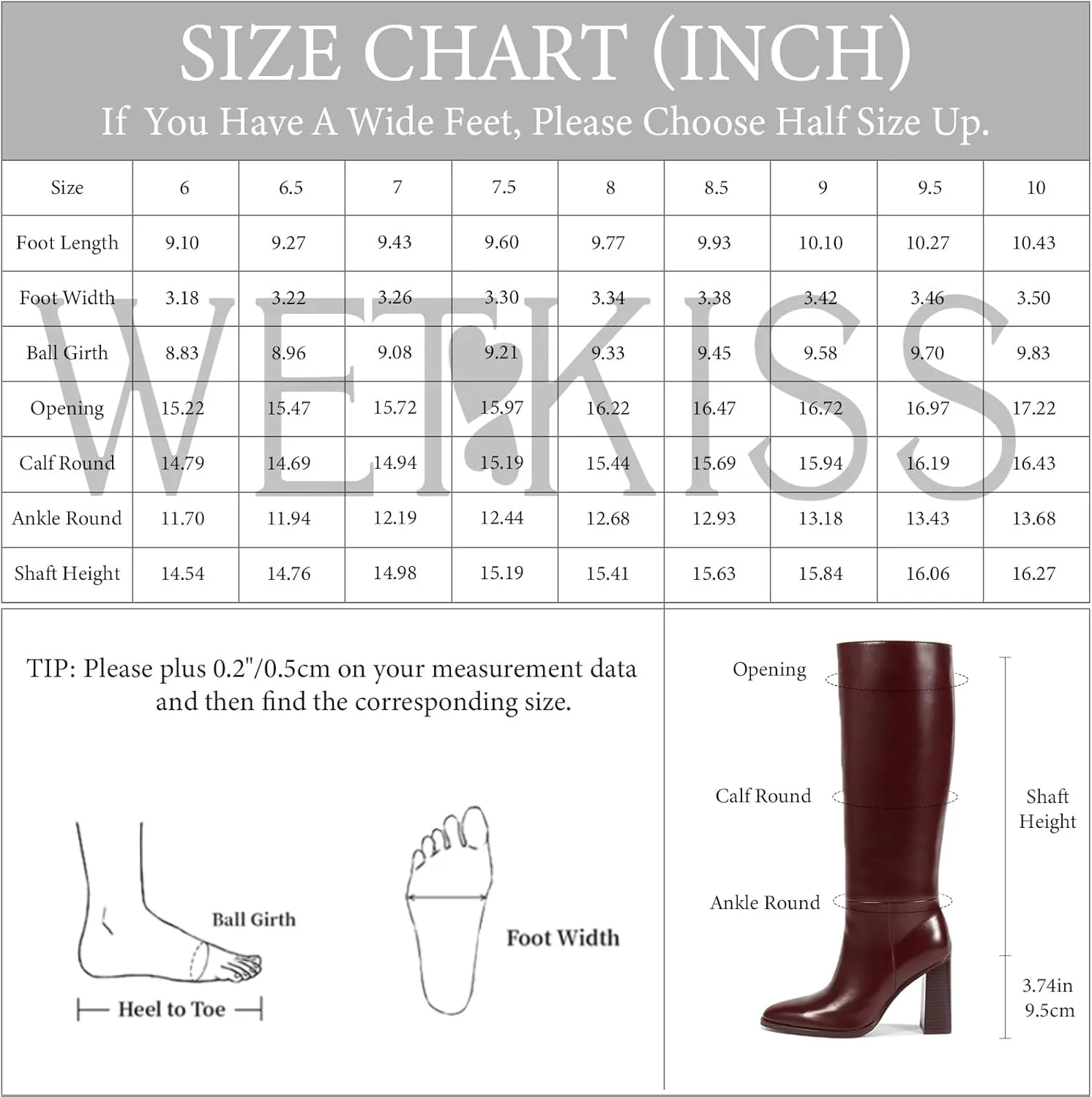 wetkiss Knee High Boots Women with No Zipper Slip On Boots for Work Date Dress Party Club Shoes