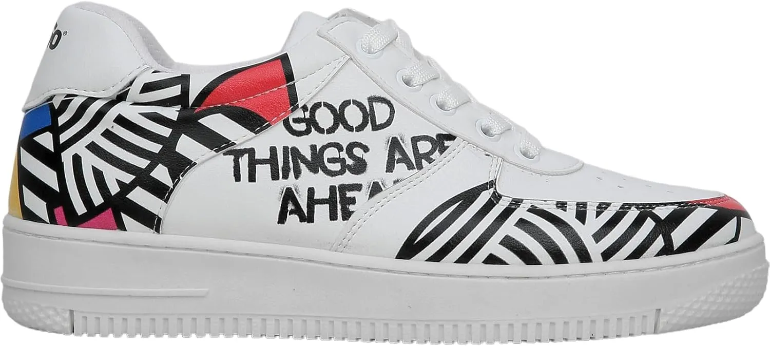 White Sneakers for Women - Handmade Women's Fashion Sneakers, Vegan Leather and Unique Design Dice Sneakers