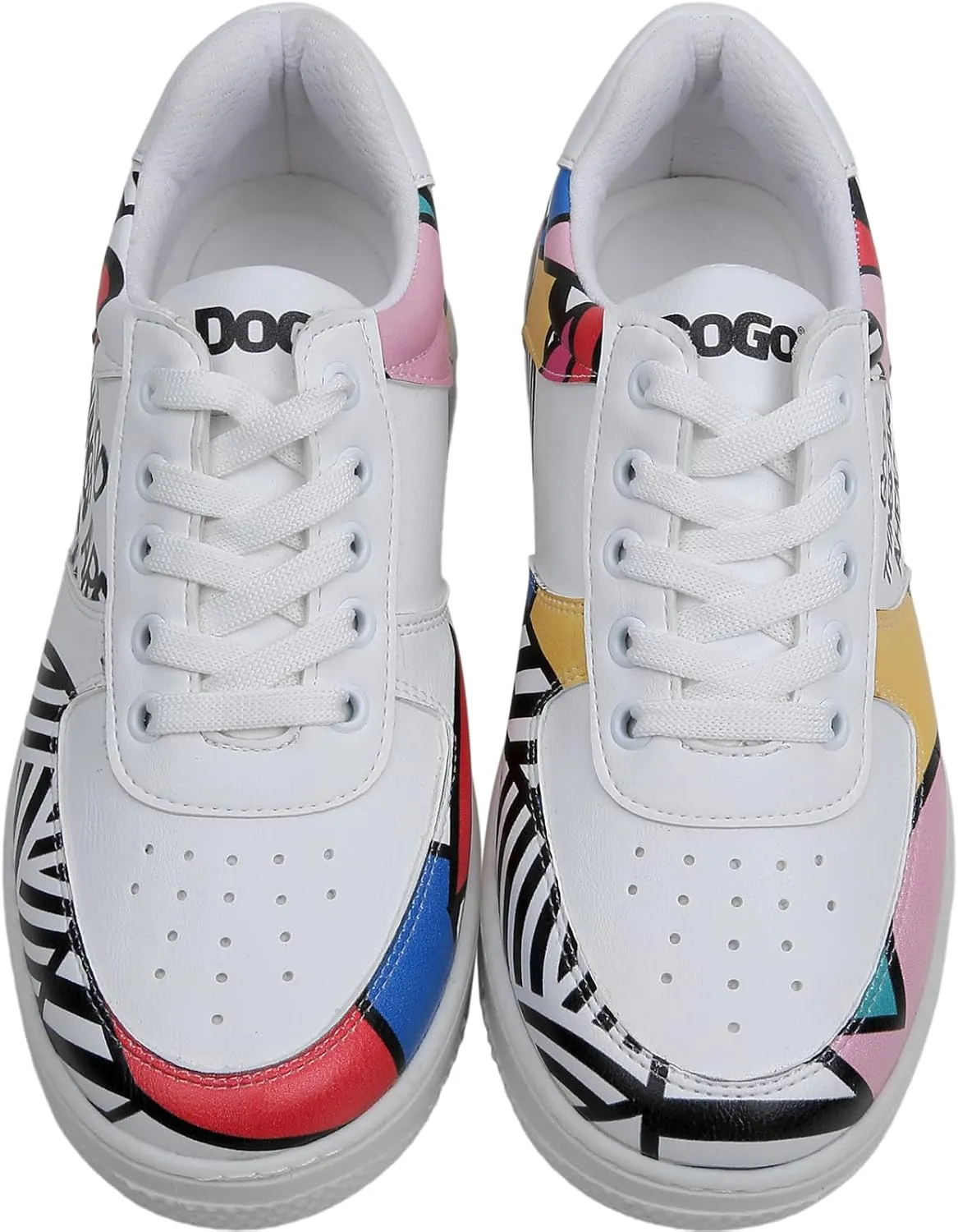White Sneakers for Women - Handmade Women's Fashion Sneakers, Vegan Leather and Unique Design Dice Sneakers