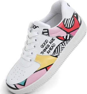 White Sneakers for Women - Handmade Women's Fashion Sneakers, Vegan Leather and Unique Design Dice Sneakers