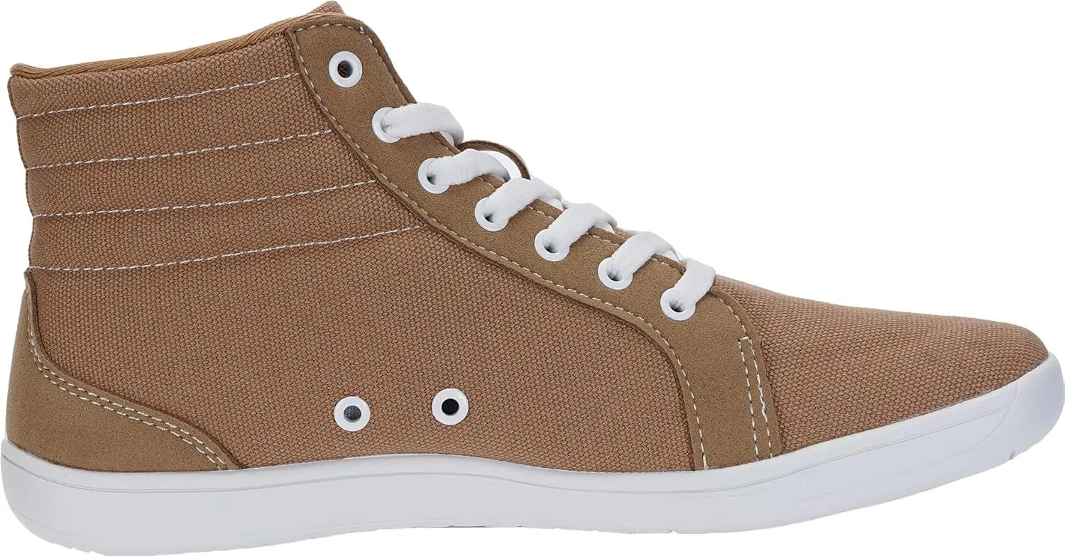 WHITIN Men's Wide Hi-top Minimalist Barefoot Sneakers | Zero Drop Sole | Cushioned Ankle Support