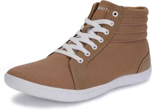 WHITIN Men's Wide Hi-top Minimalist Barefoot Sneakers | Zero Drop Sole | Cushioned Ankle Support