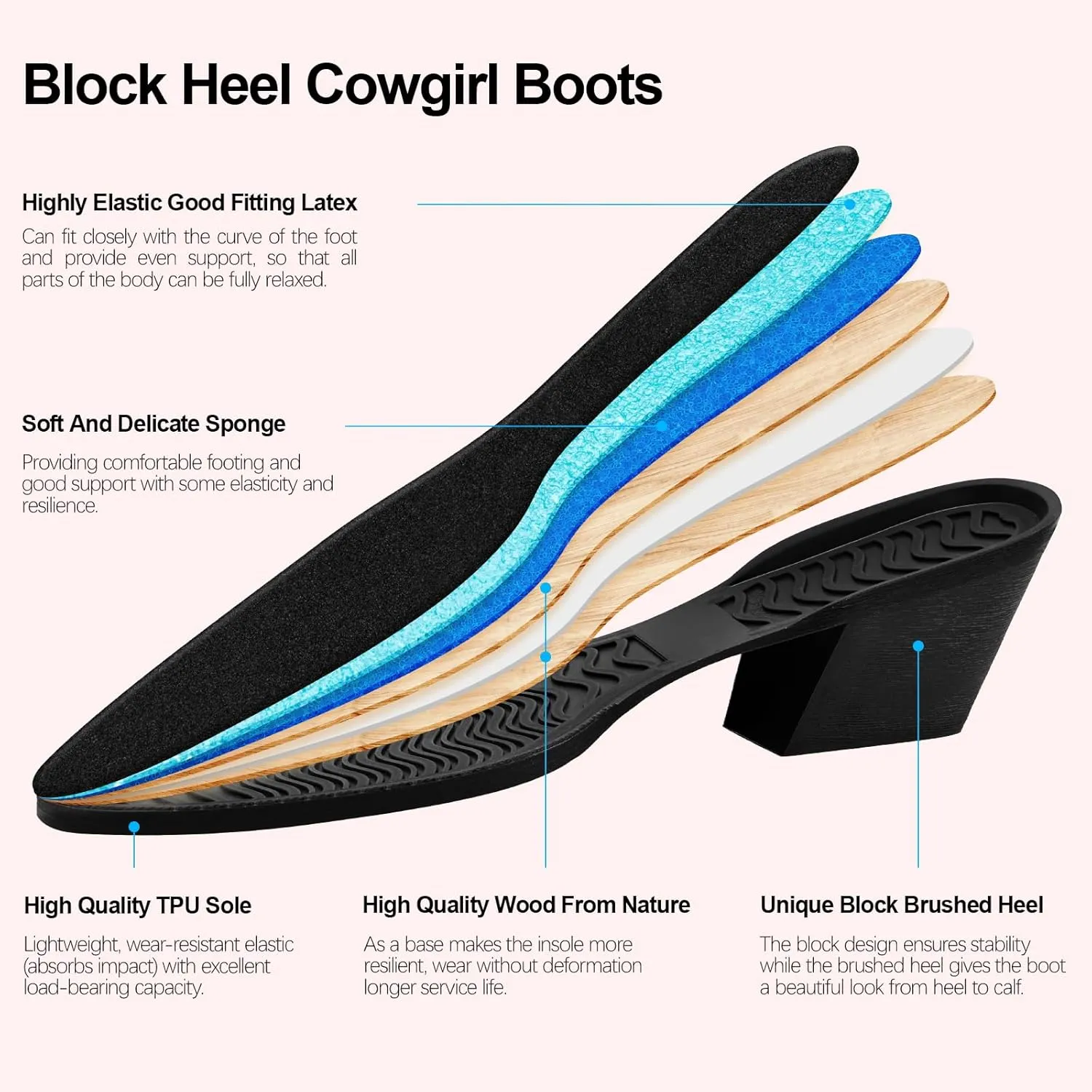 Wide Calf Cowgirl Ankle Boots Women Western Embroidered Ankle Boots Closed Pointed Toe Pull On Cowboy Ankle Booties Lady Retro Country Ankle Boots Size 7-10