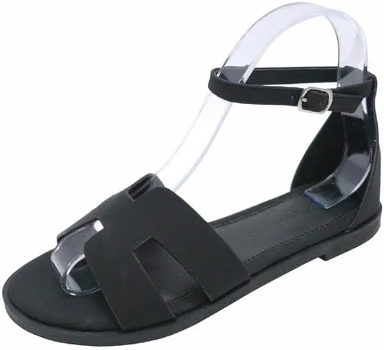 Wild Diva Women's Round Toe With Buckle Ankle Strap Sandals