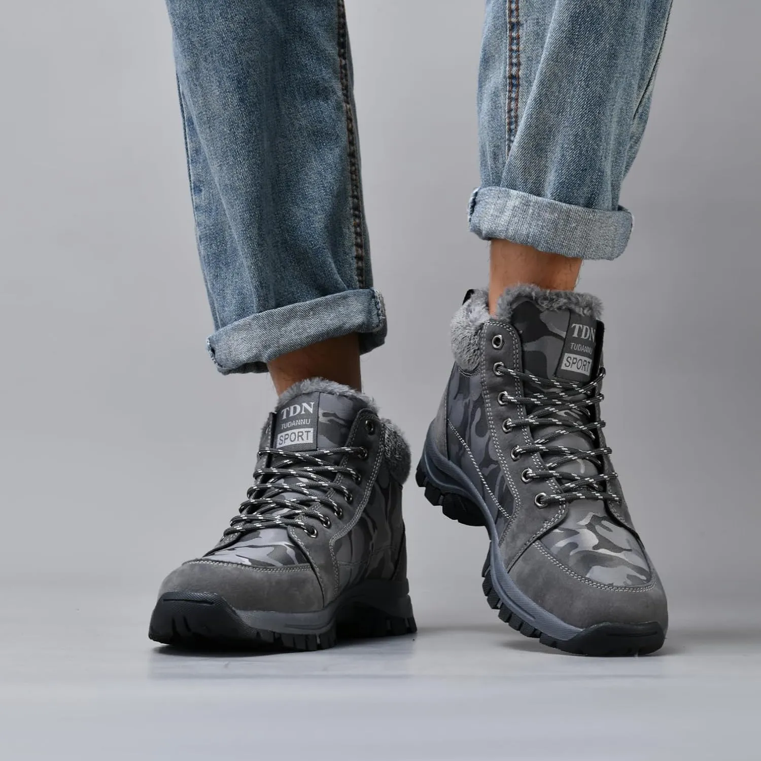 Winter Boots for Men Women Warm Lined Non Slip Hiking Boot Outdoor Waterproof Snow Boots