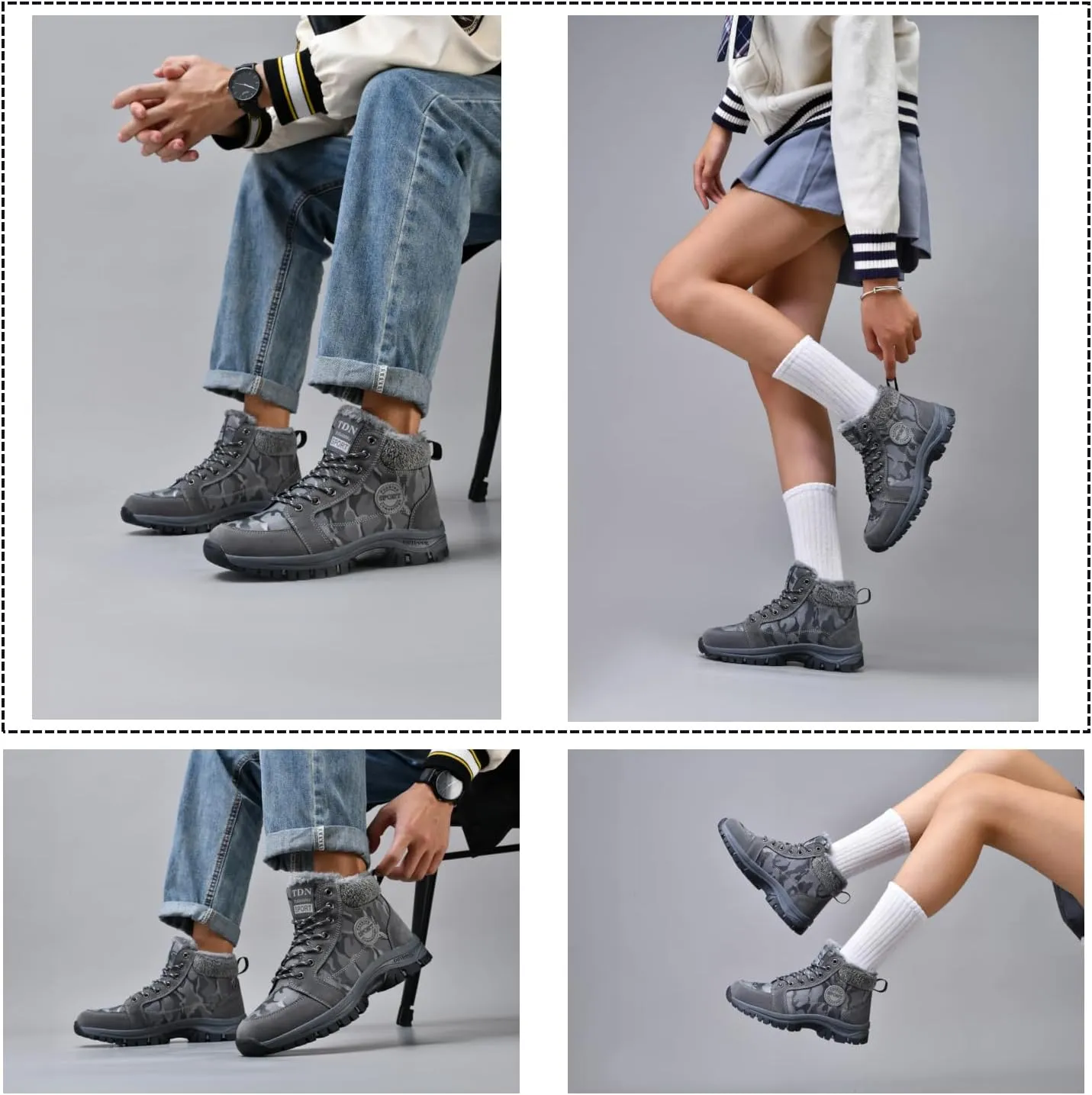 Winter Boots for Men Women Warm Lined Non Slip Hiking Boot Outdoor Waterproof Snow Boots