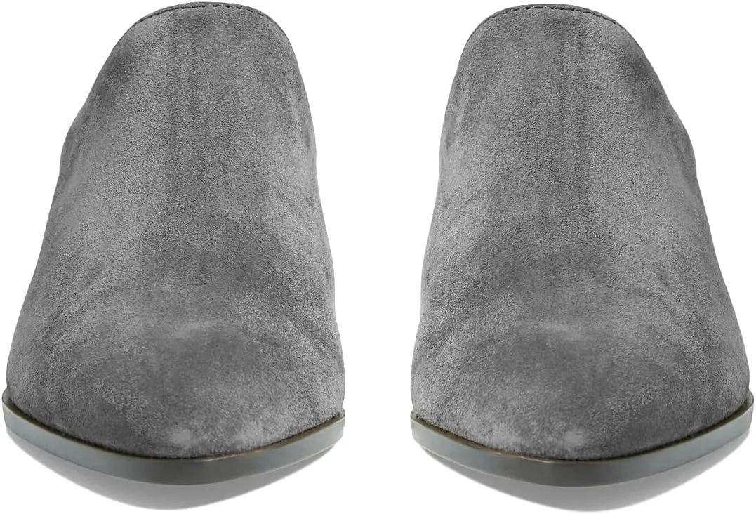 Women Chunky Block Heel Mules Pointed Closed Toe Suede Mule Sandals Slip-On Stacked Heels Booties Backless 2" Heeled Slide Shoes Comfort Fashion Casual Office Homecoming Retro 4-11 M US