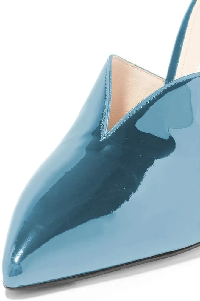 Women Pointed Toe Spool High Heel Mules Pumps Backless Slide Sandals Party Dress Shoes Size 4-15 US