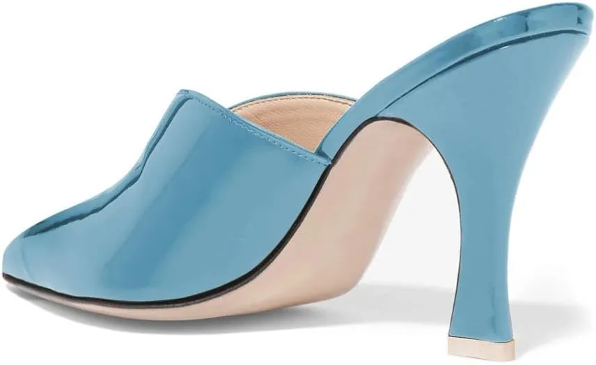 Women Pointed Toe Spool High Heel Mules Pumps Backless Slide Sandals Party Dress Shoes Size 4-15 US