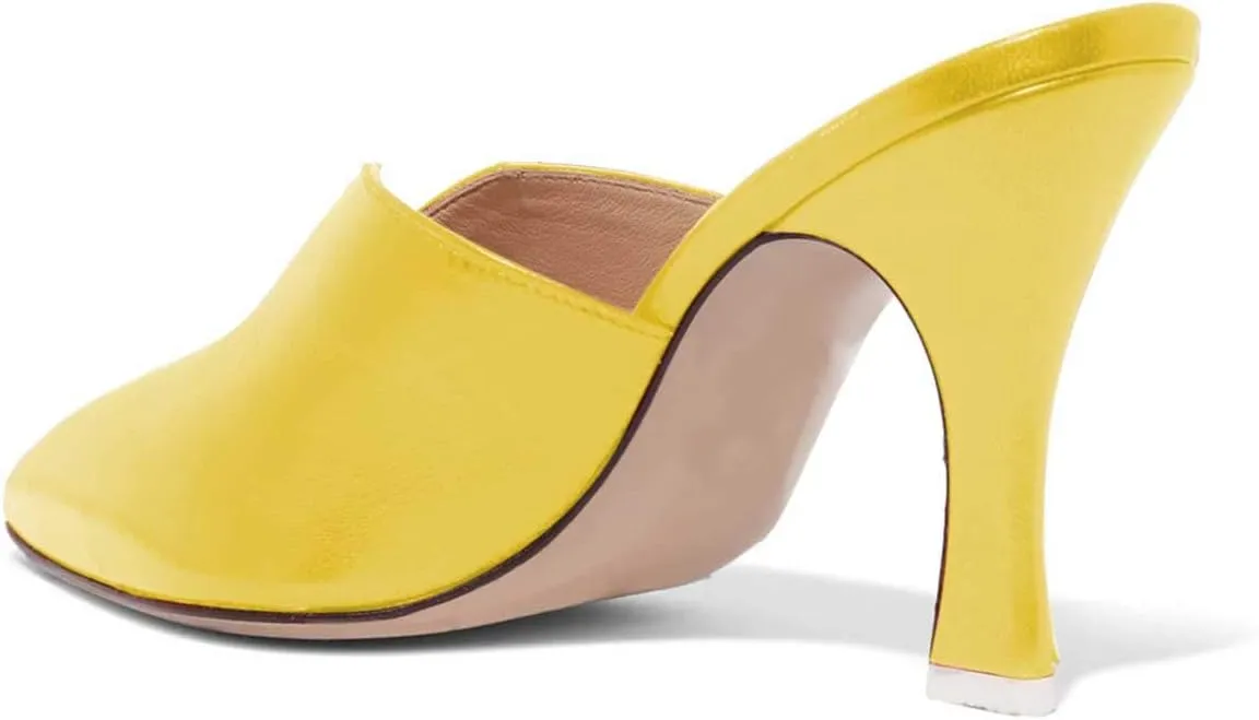 Women Pointed Toe Spool High Heel Mules Pumps Backless Slide Sandals Party Dress Shoes Size 4-15 US