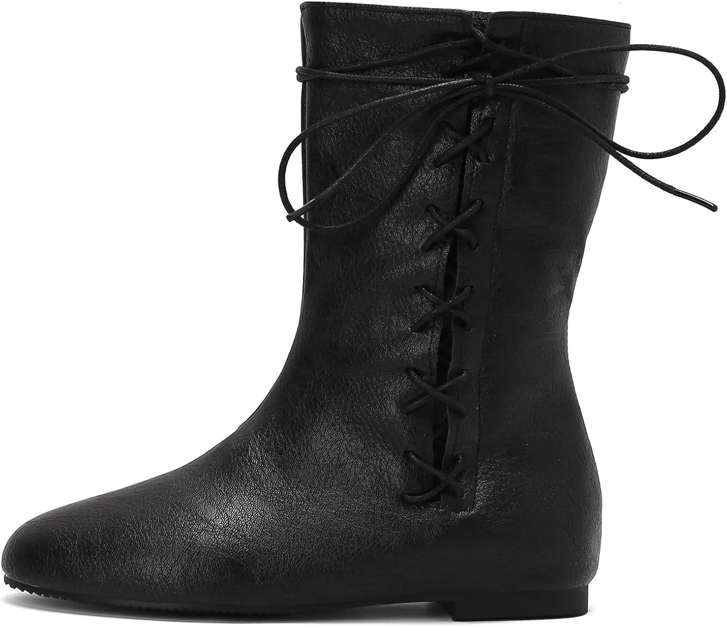 Women Retro Moccasin Mid Boots Flats Lace Up Ancient Roman Gladiator Boots