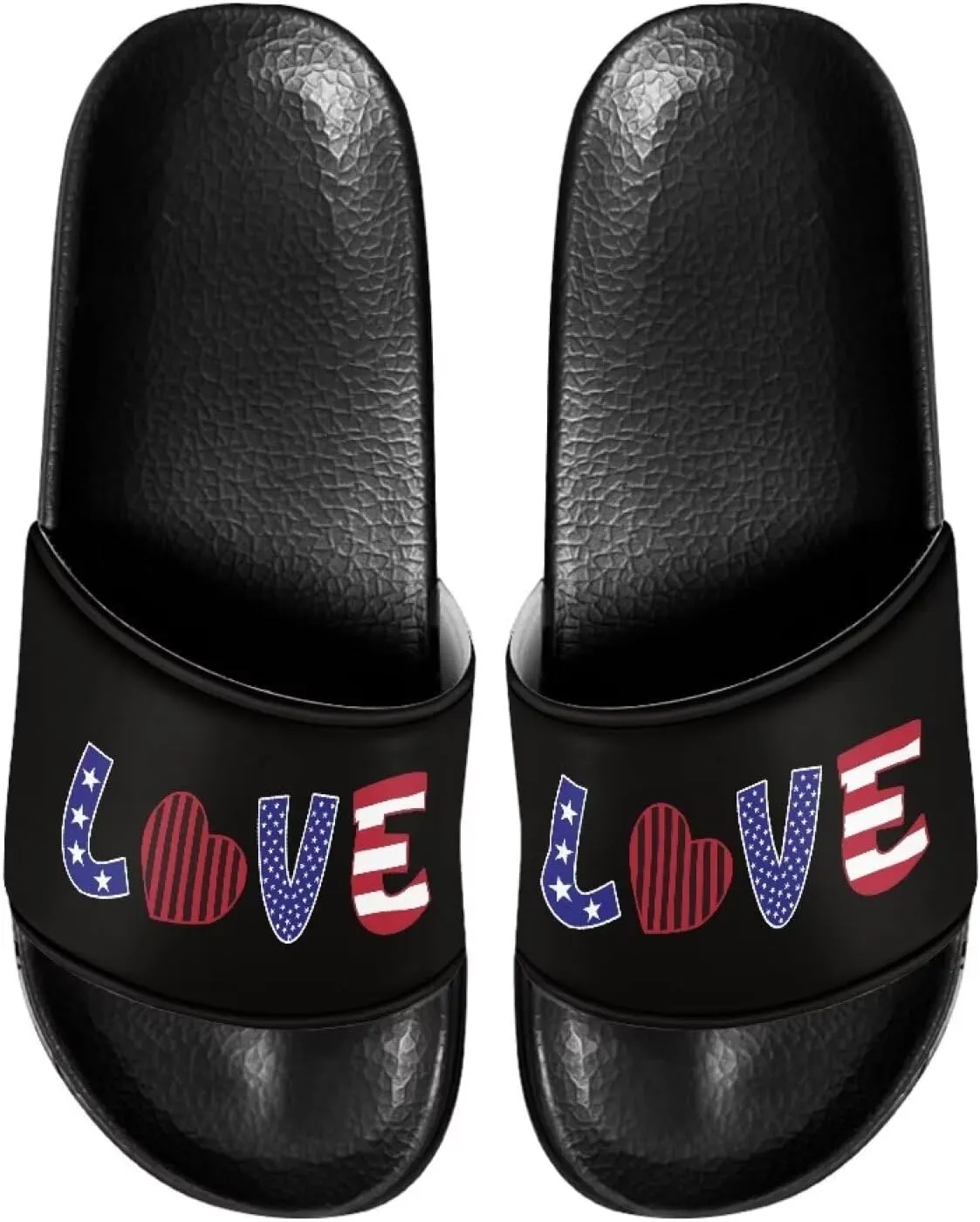 Women Sandals Slides Non-Slip Slippers Casual Black Sole Summer Shoes for College Dorm Gym Beach