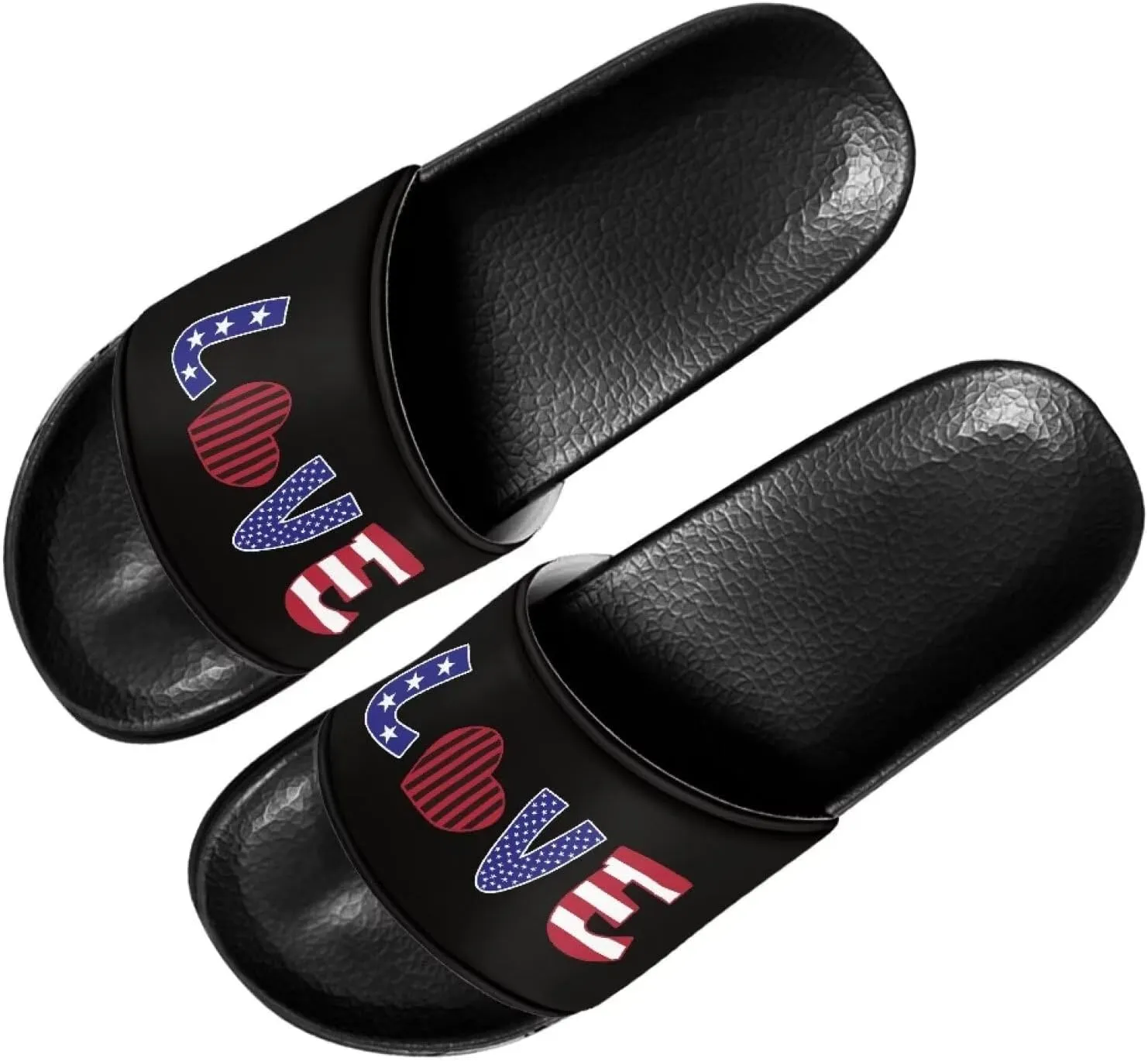 Women Sandals Slides Non-Slip Slippers Casual Black Sole Summer Shoes for College Dorm Gym Beach