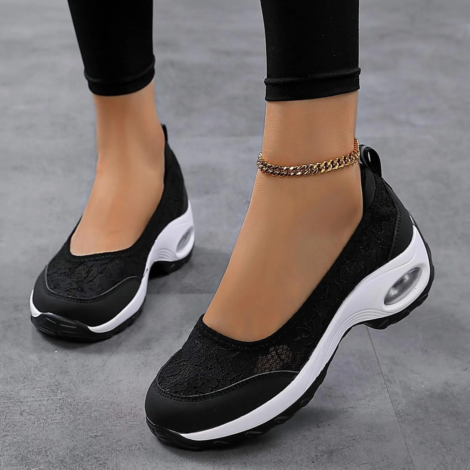 Women Sneakers Fashionable New Pattern Solid Color Lace Decoration Cute Thick Sole Flat Bottom Teal Shoes Women