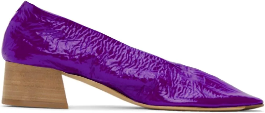 Women Square Toe Slip On Pumps Chunky Stacked Heel Dress Shoes Patent 2 inch Mid Block Heel Pump Shoes Closed Toe Fashion Chic Party Walking Drive Loafers Pumps Comfy Retro 4-11 M US
