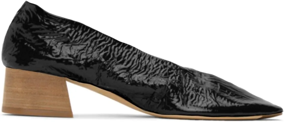 Women Square Toe Slip On Pumps Chunky Stacked Heel Dress Shoes Patent 2 inch Mid Block Heel Pump Shoes Closed Toe Fashion Chic Party Walking Drive Loafers Pumps Comfy Retro 4-11 M US