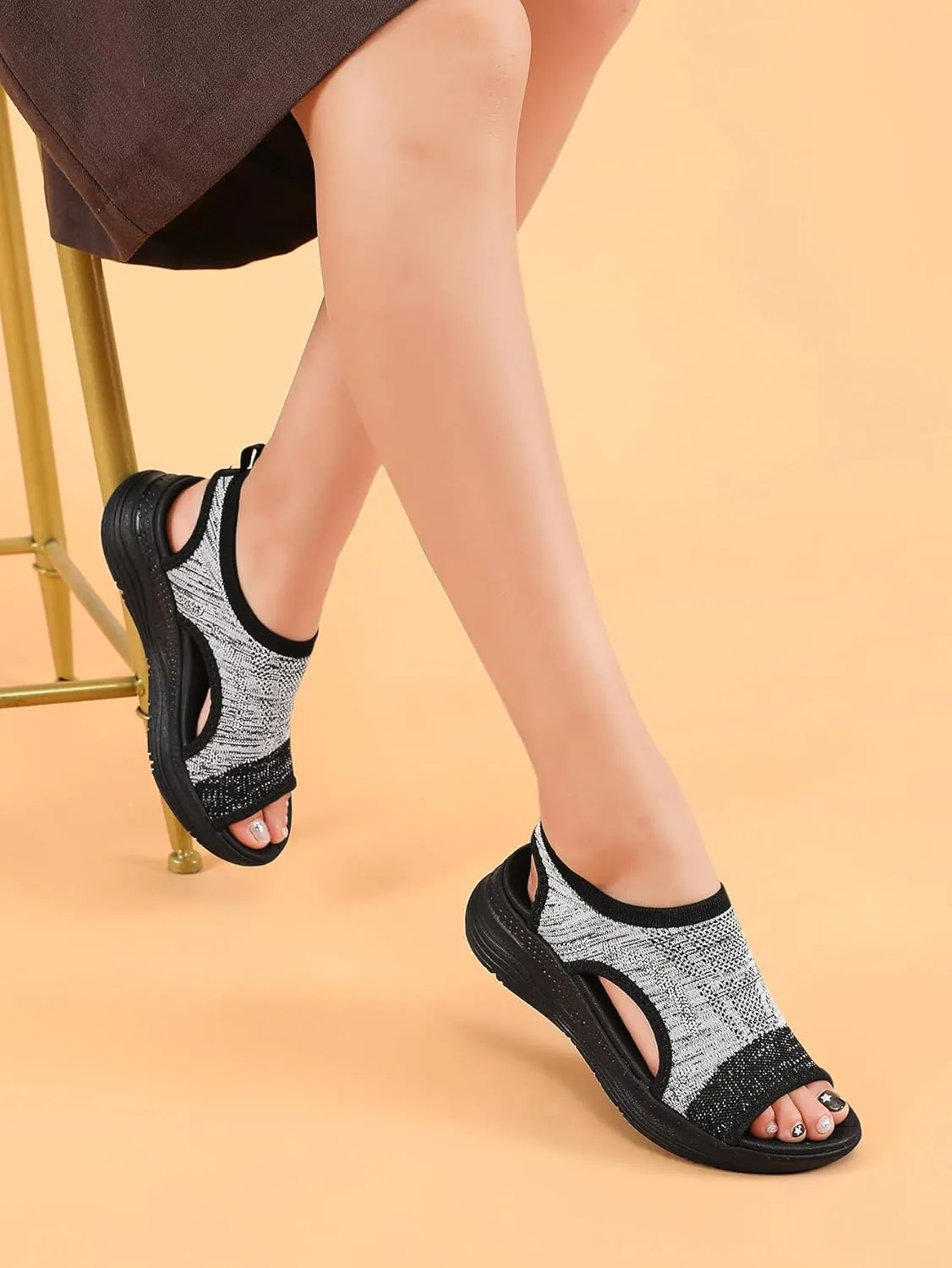 Women Walking Sandals Arch Support Orthotic Comfortable Plantar Fasciitis Non-slip Casual Open Toe Sport Sandals for Athletic Summer Beach