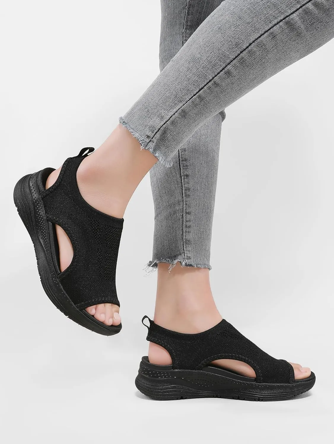 Women Walking Sandals Arch Support Orthotic Comfortable Plantar Fasciitis Non-slip Casual Open Toe Sport Sandals for Athletic Summer Beach