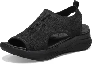 Women Walking Sandals Arch Support Orthotic Comfortable Plantar Fasciitis Non-slip Casual Open Toe Sport Sandals for Athletic Summer Beach