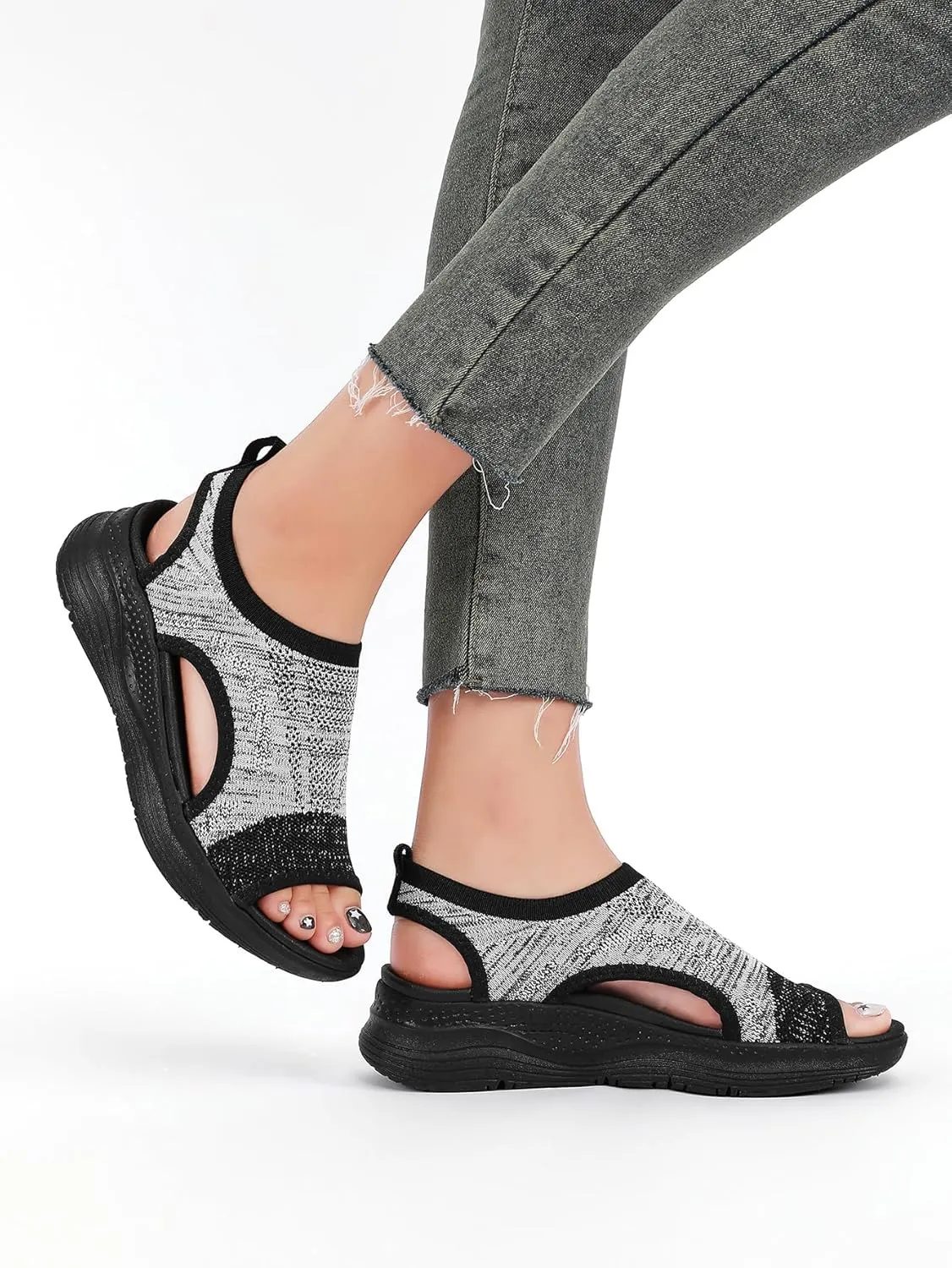 Women Walking Sandals Arch Support Orthotic Comfortable Plantar Fasciitis Non-slip Casual Open Toe Sport Sandals for Athletic Summer Beach