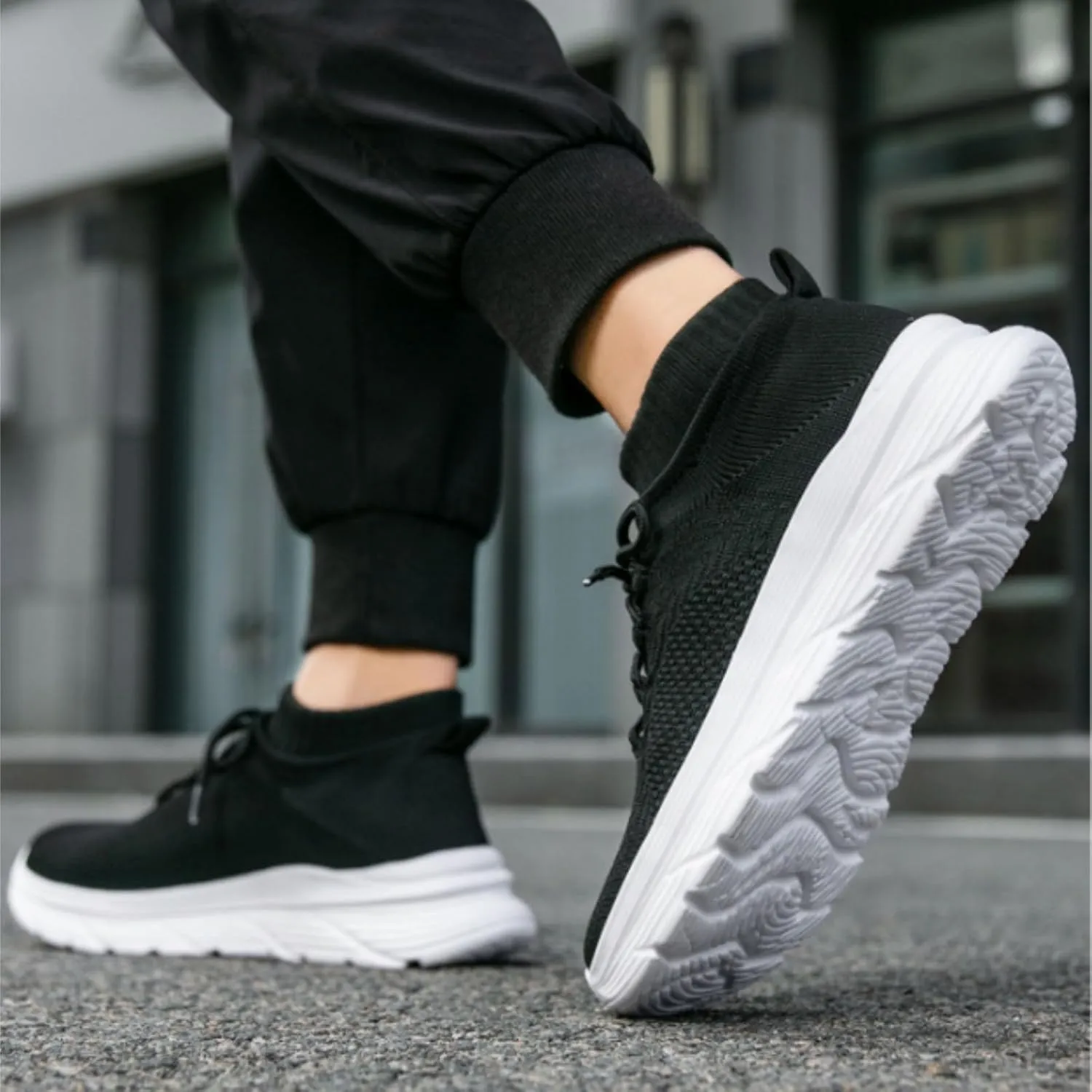 Women Walking Shoes Sock Sneakers Slip-On Breath Tennis Shoes Womens Mesh Casual Dress Shoes White Platform Sneakers White Tennis Shoe Cross Trainer Shoe