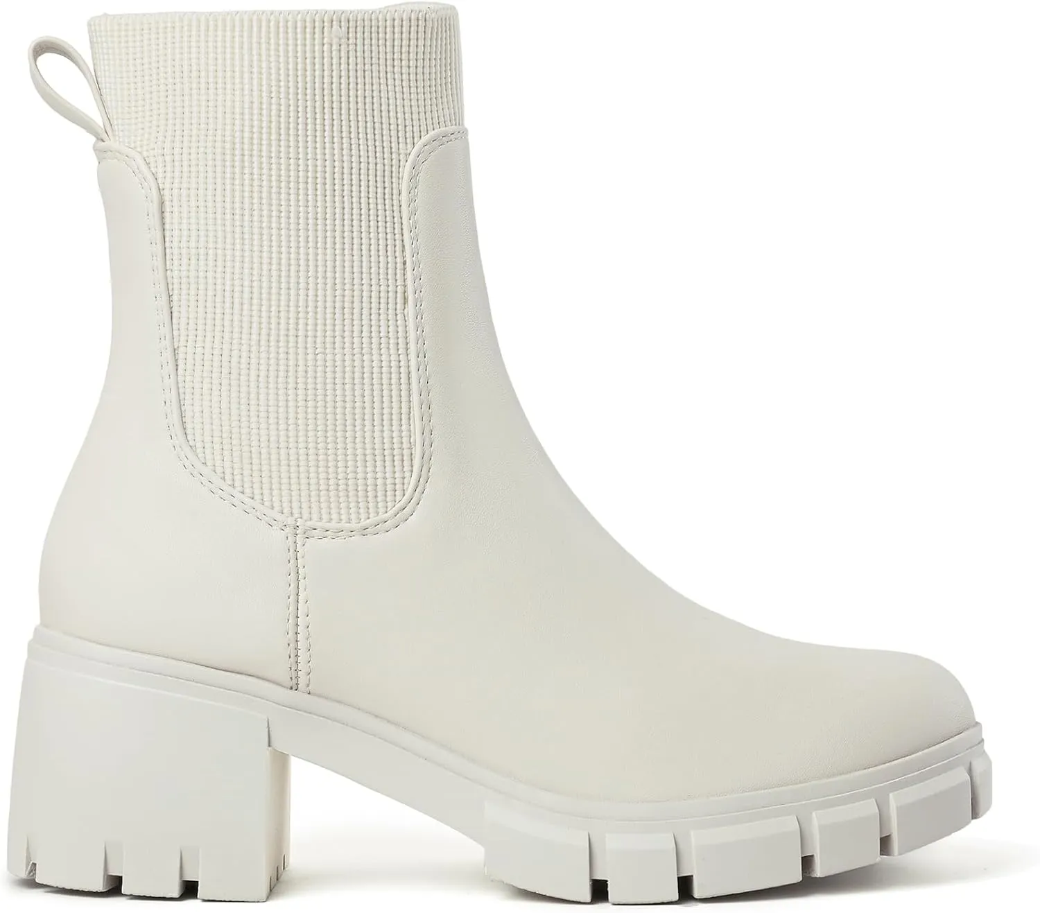 Womens Ankle Boots Lug Sole Comfortable Slip On Chelsea Booties Elastic Gore