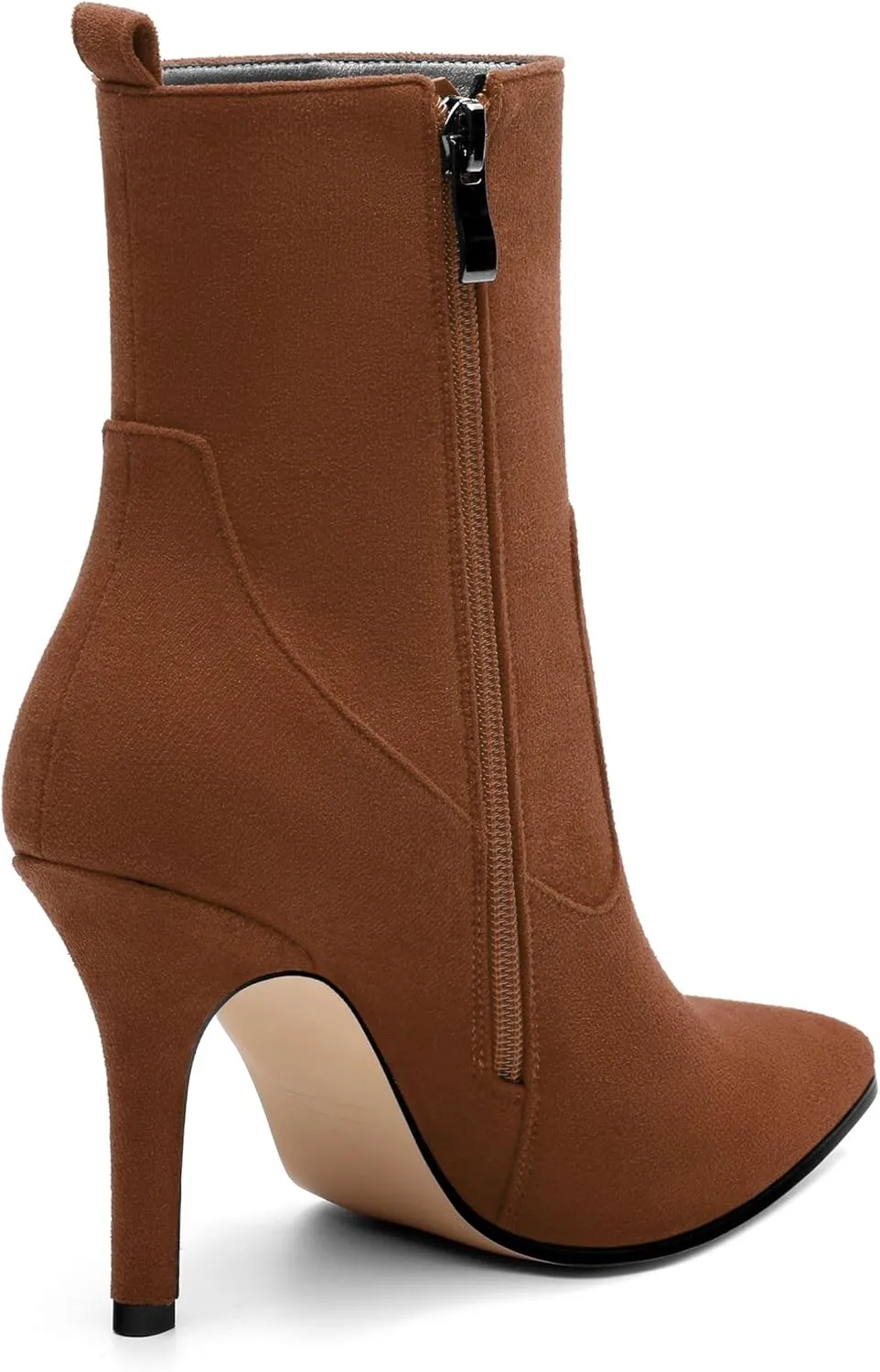 Womens Ankle Boots, Pointed Toe High Heel Ankle Booties for Women, Womens Stilettos Short Boots Zipper 3.6",Women Shoes for Workpalce, Street and Banquet.