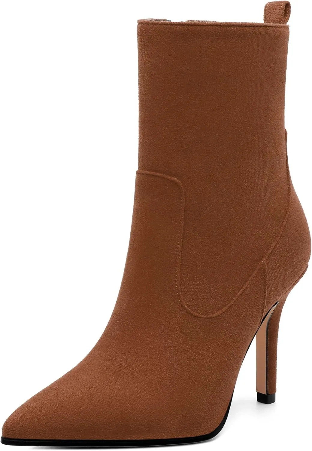Womens Ankle Boots, Pointed Toe High Heel Ankle Booties for Women, Womens Stilettos Short Boots Zipper 3.6",Women Shoes for Workpalce, Street and Banquet.