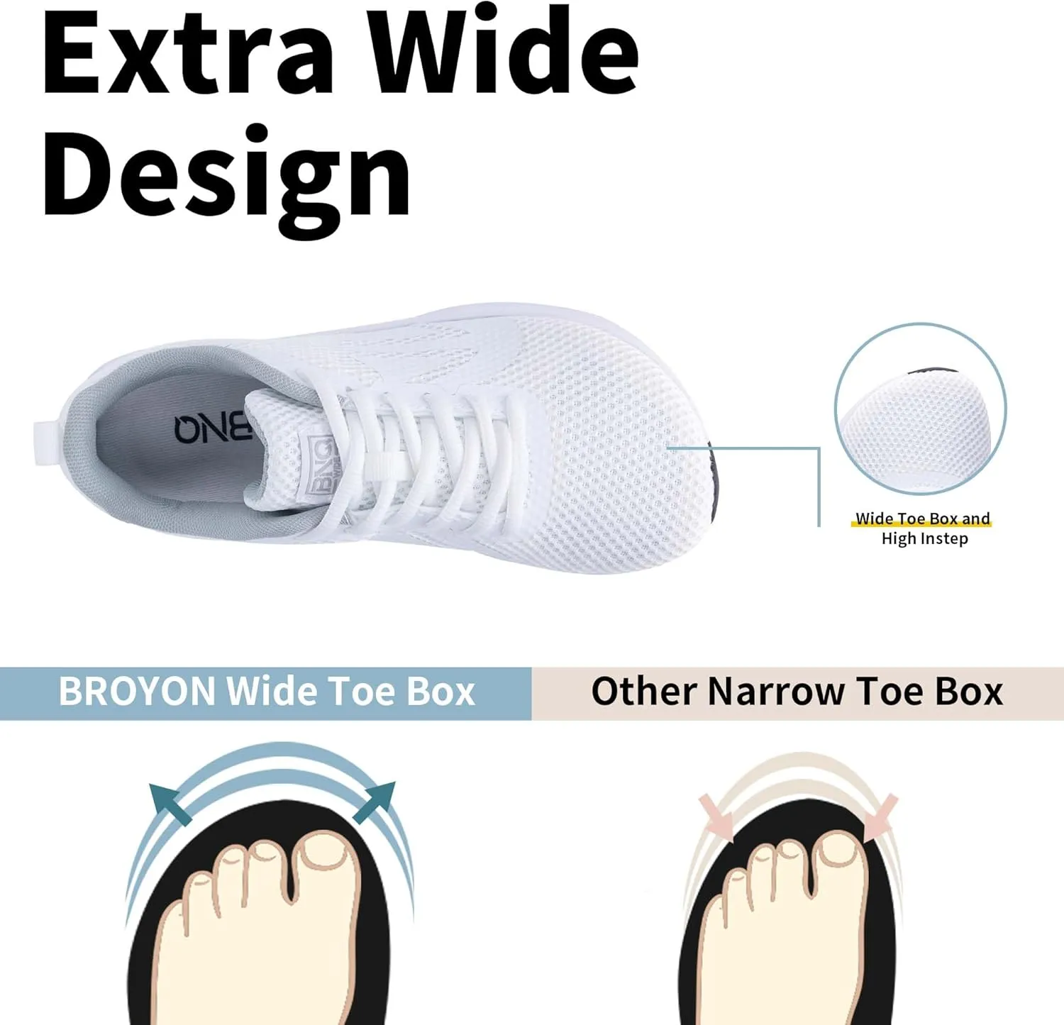 Womens Arch Support Walking Shoes Wide Toe Box Orthotic Sneakers Air Tennis Shoes for Plantar Fasciitis Pain Relief, Size 6-11