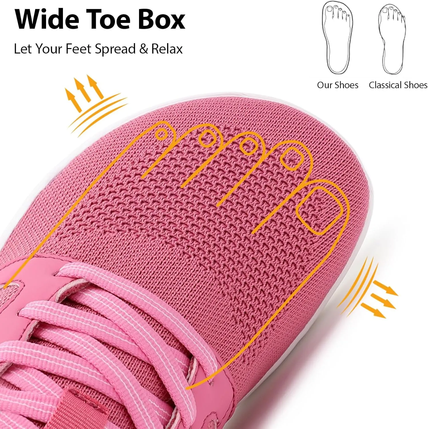 Womens Barefoot Shoes Wide Toe Walking Shoes Minimalist Zero Drop Shoes Breathable Trail Running Sneakers