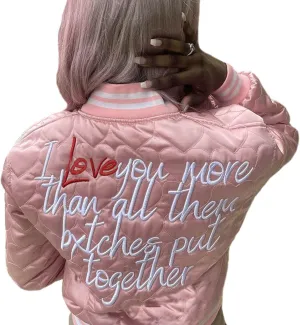 Women's Baseball Varsity Jacket Cropped Bomber Quilted Jackets Vintage Casual Lightweight Crop Top Coat