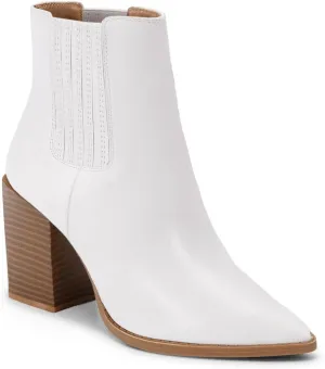 Womens Booties Pointed Toe Stacked Heel Fashion Chelsea Ankle Boots