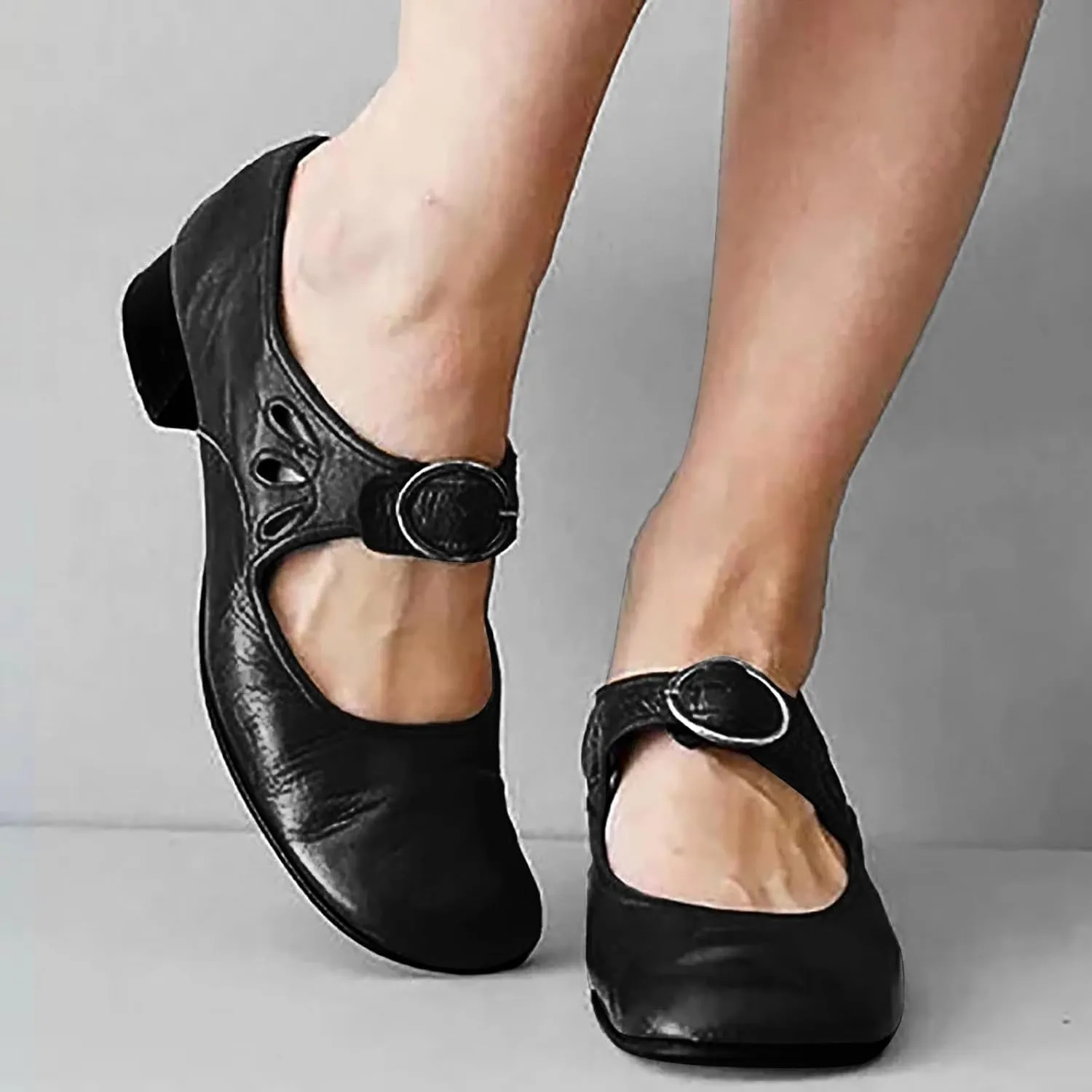 Women's Breathable Slip On Loafers Comfortable Casual Shoes for Walking Lightweight Chunky Heel Everyday Wear