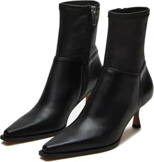 Womens Brown Suede Fall Boots with Side Zip, Ankle, Mid Calf, Pointed Toe, Kitten Heel, Dressy, Short Boots
