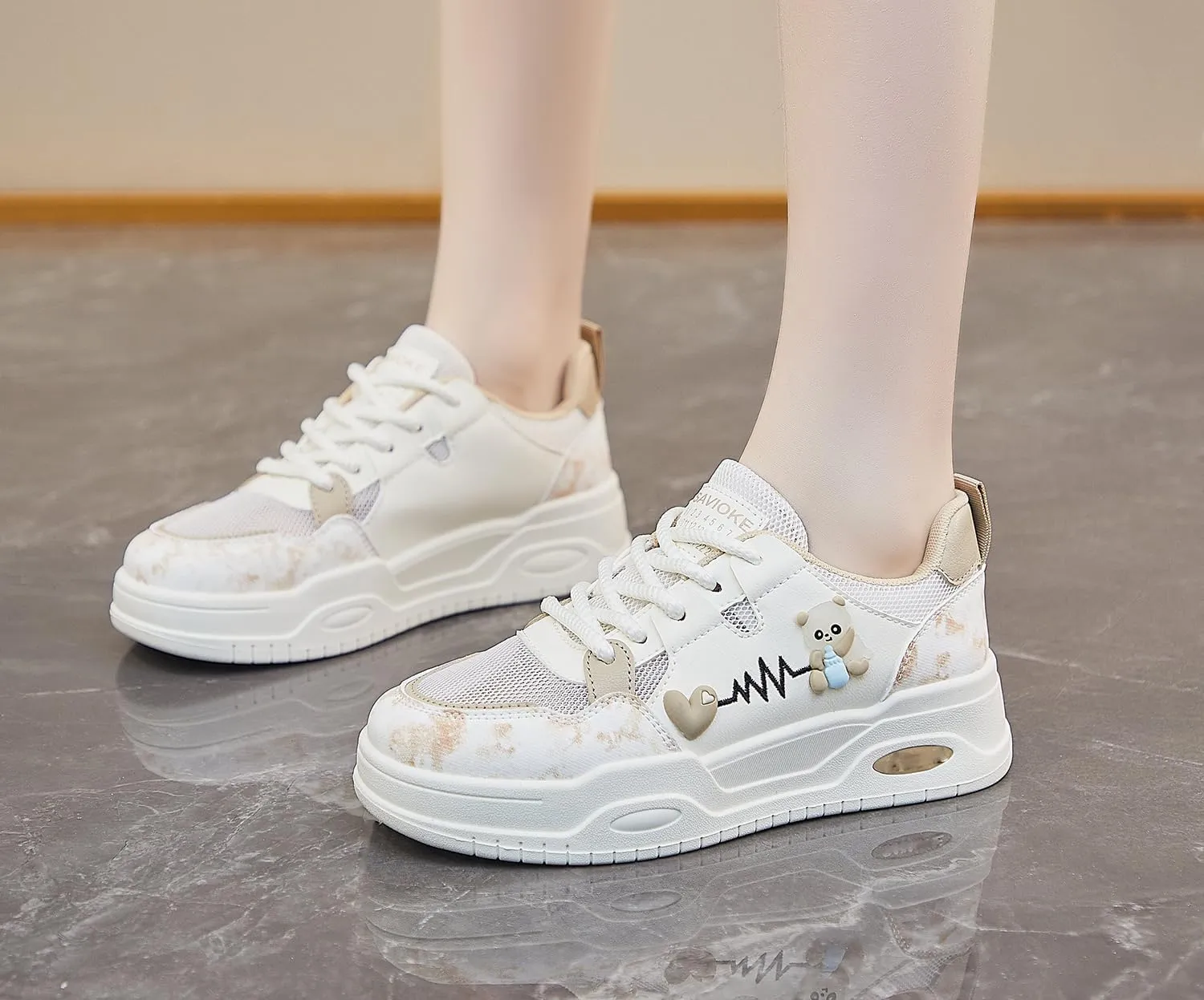 Women's Casual Breathable Sneakers Y2K Cute Comfort Platform Walking Shoes Campus