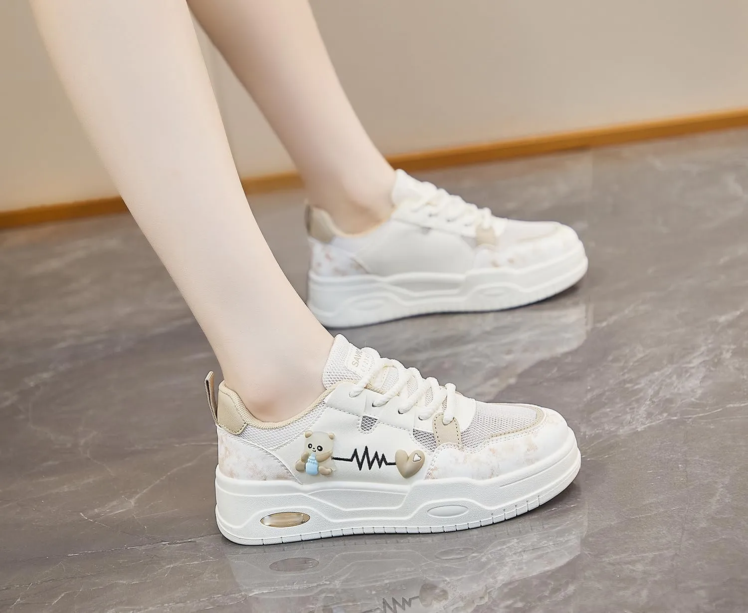 Women's Casual Breathable Sneakers Y2K Cute Comfort Platform Walking Shoes Campus