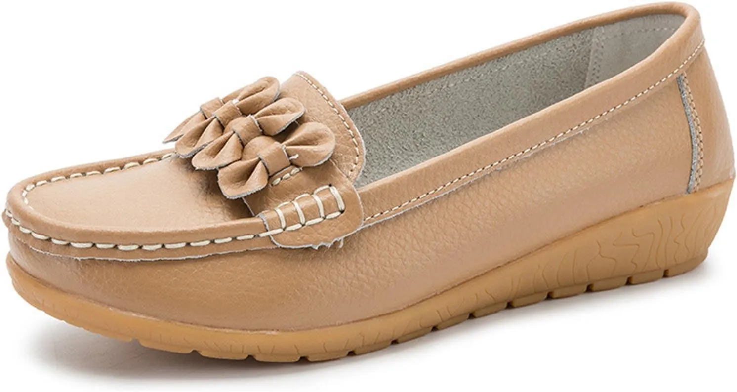 Womens Casual Loafers Comfort Slip on Flat Shoes Lightweight Soft Flats Ladies Dressy Single Shoe for Office Work