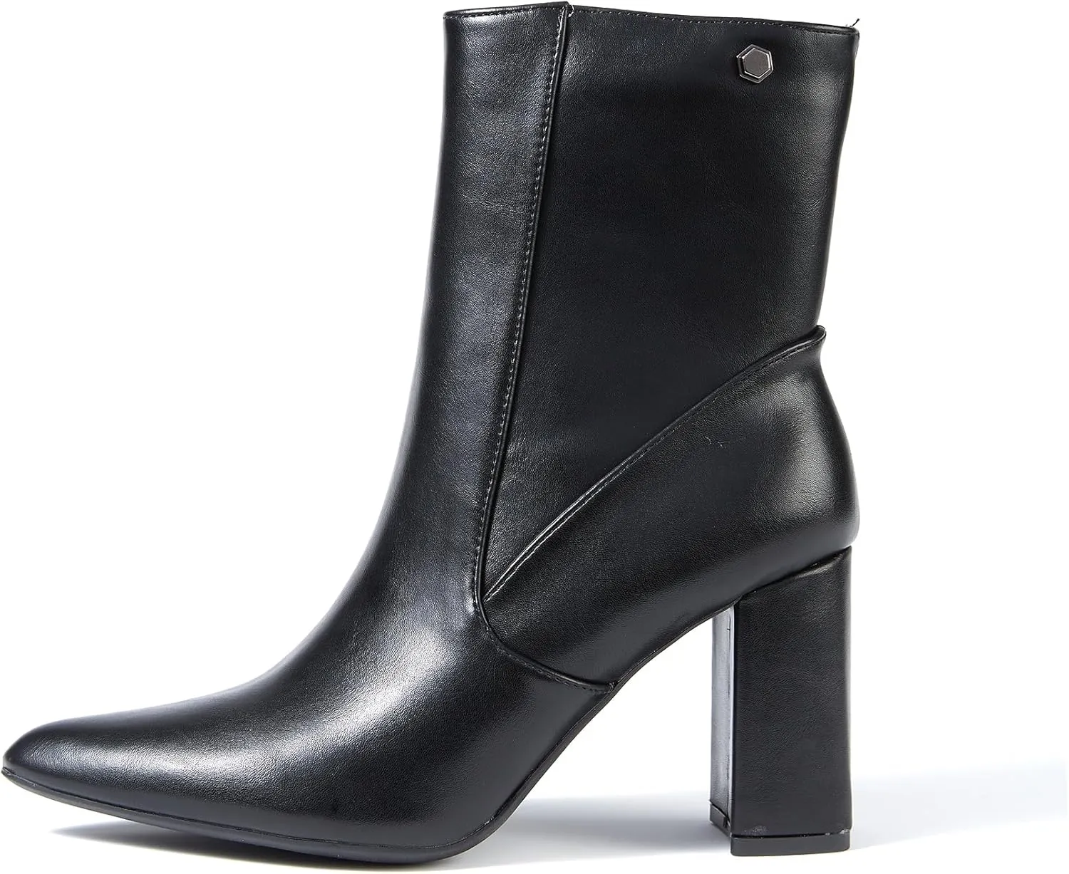 Women’s Chunky Block Heel Ankle Boots Pointed Toe, Side Zipper, Mid Calf, Comfortable & Versatile Short Booties