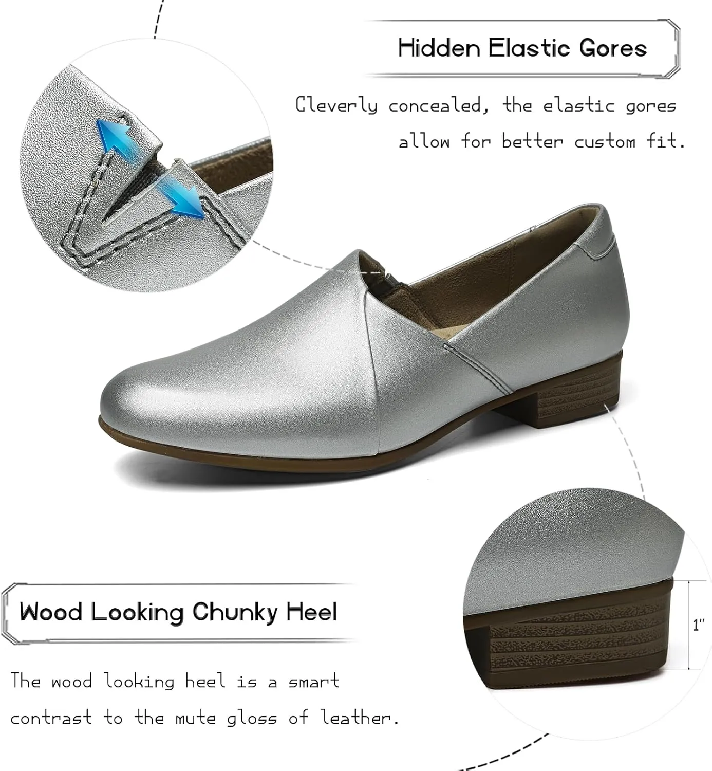 Women's Classic Comfort Dress Shoes Casual Leather Loafers Flats Cute Versatile Slip-Ons Everyday Work Shoes