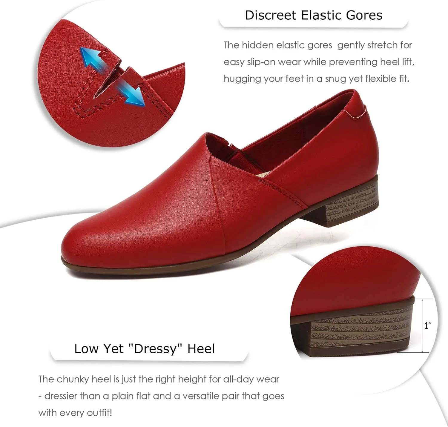 Women's Classic Comfort Dress Shoes Casual Leather Loafers Flats Cute Versatile Slip-Ons Everyday Work Shoes