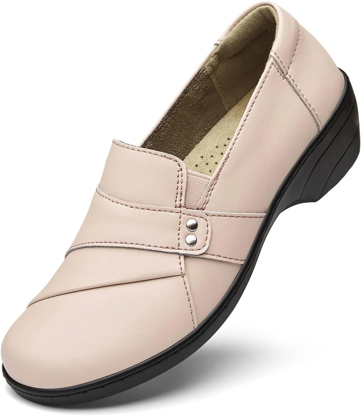 Women's Comfortable & Lightweight Leather Loafers Slip-Ons Stylish Business Casual Dress Shoes Work Office Everyday Walking Shoes for Women