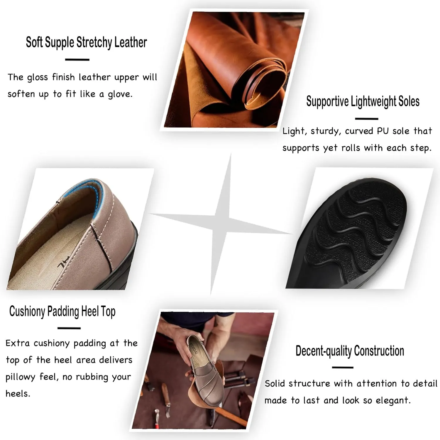 Women's Comfortable & Lightweight Leather Loafers Slip-Ons Stylish Business Casual Dress Shoes Work Office Everyday Walking Shoes for Women