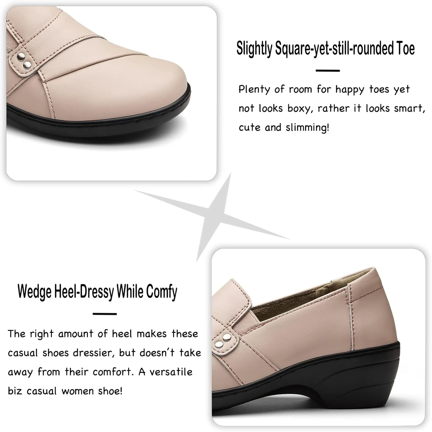Women's Comfortable & Lightweight Leather Loafers Slip-Ons Stylish Business Casual Dress Shoes Work Office Everyday Walking Shoes for Women