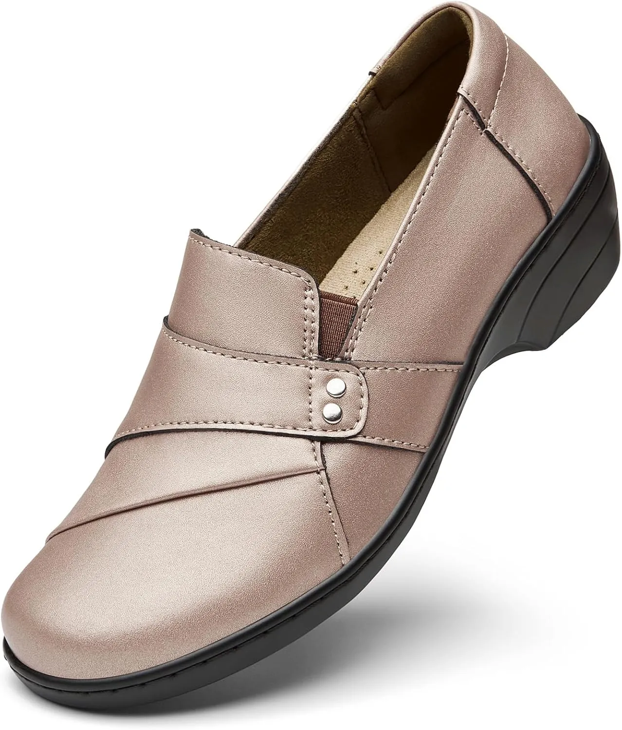 Women's Comfortable & Lightweight Leather Loafers Slip-Ons Stylish Business Casual Dress Shoes Work Office Everyday Walking Shoes for Women