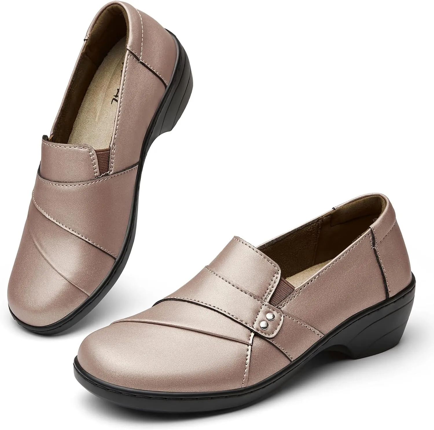 Women's Comfortable & Lightweight Leather Loafers Slip-Ons Stylish Business Casual Dress Shoes Work Office Everyday Walking Shoes for Women