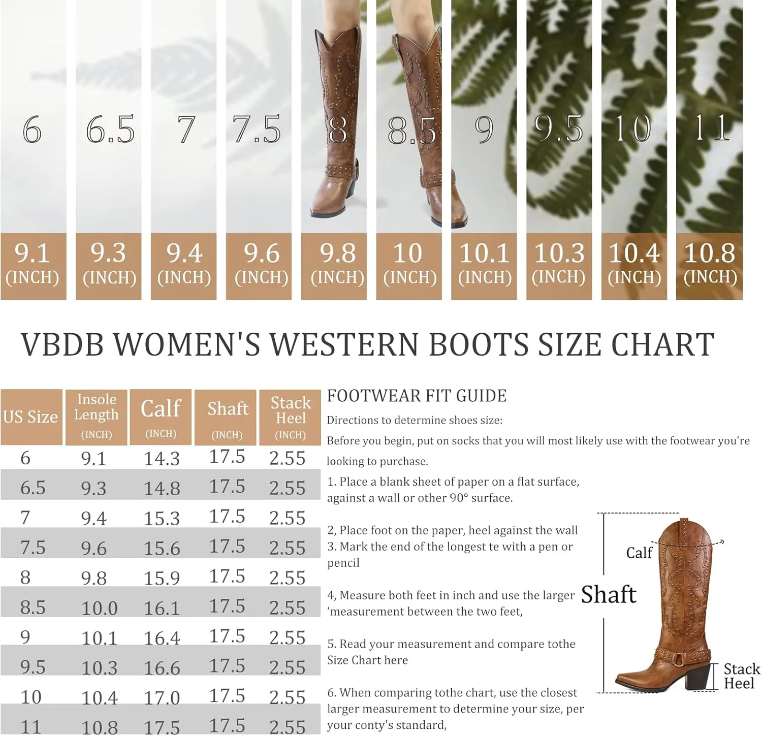 Women's Cowboy Boots Cowgirl Knee High Boots Wide Calf Western Boots Pointed Toe Studded Fashion Thigh High Boots