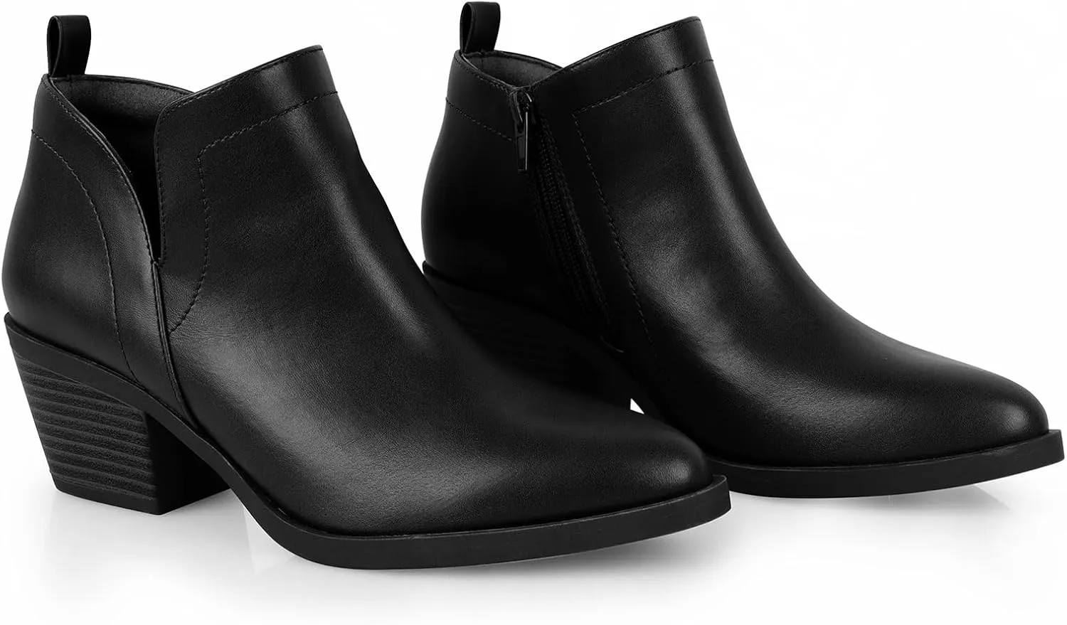 Women's Dressy Ankle Boots - Low Heel, Pointed Toe, Side Zipper Booties
