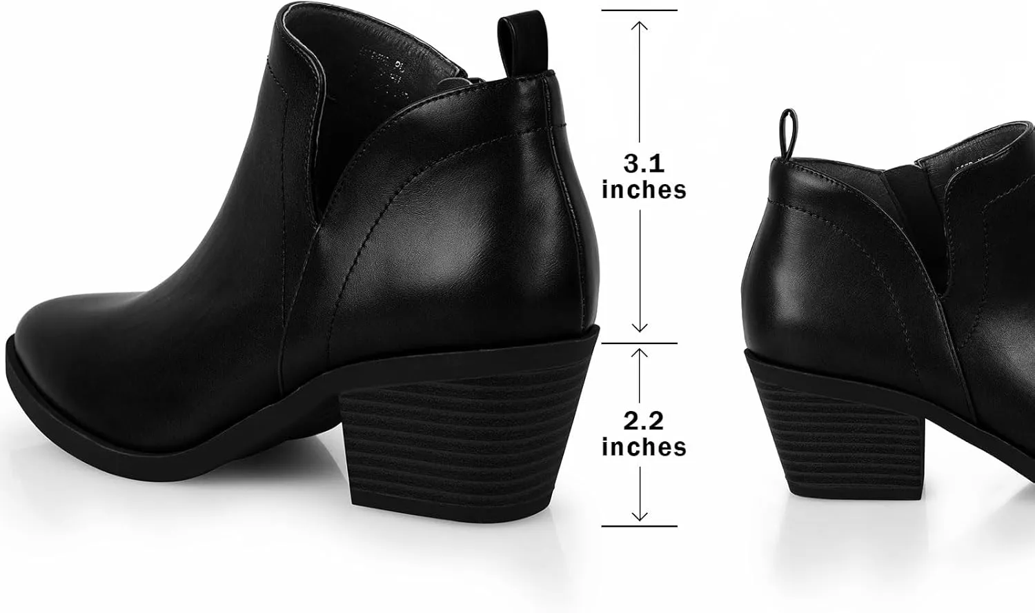 Women's Dressy Ankle Boots - Low Heel, Pointed Toe, Side Zipper Booties