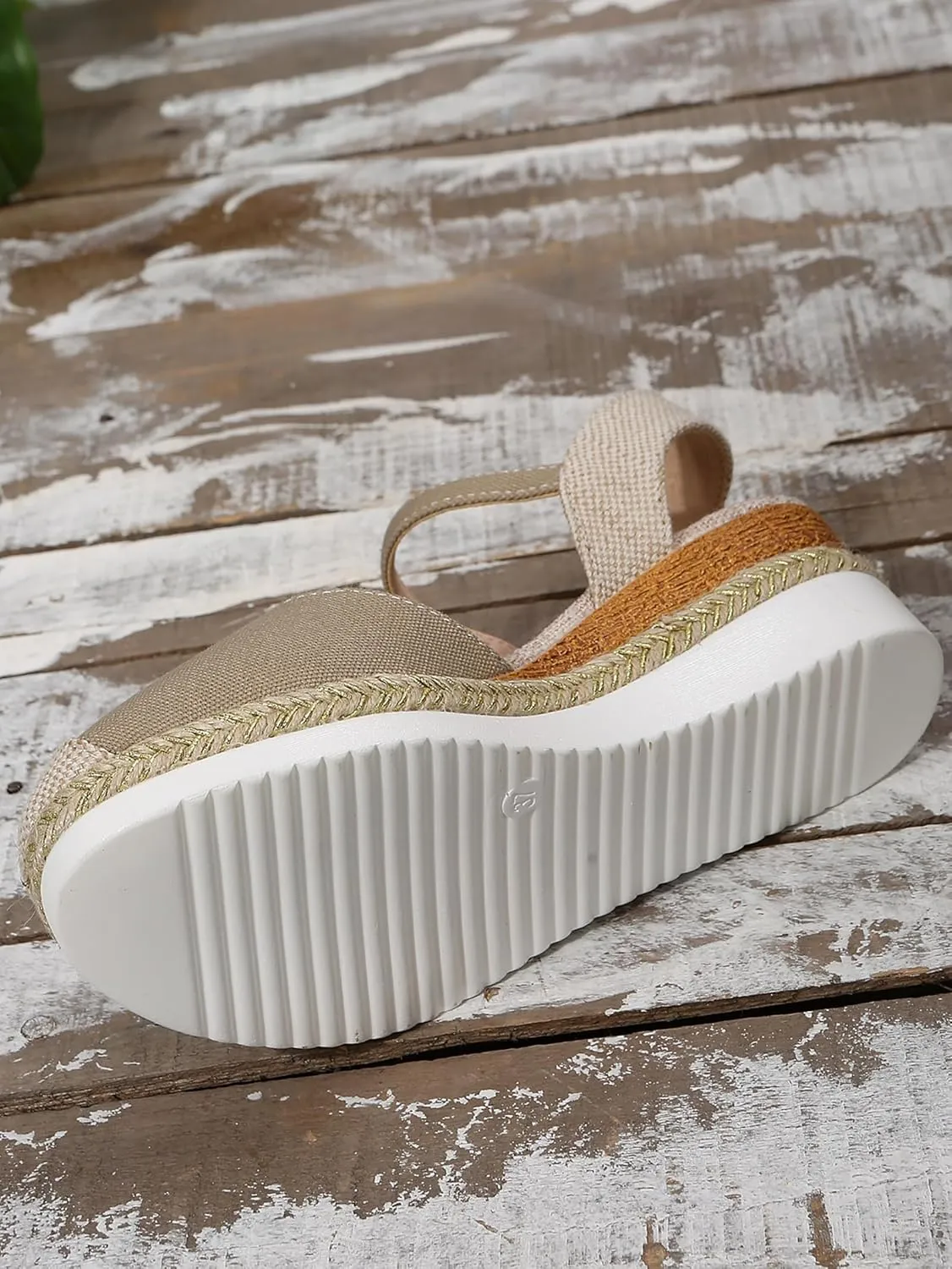 Women's Espadrilles Platform Wedge Sandals, Summer Closed Toe Buckle Ankle Strap Beach Comfortable Walking Shoes
