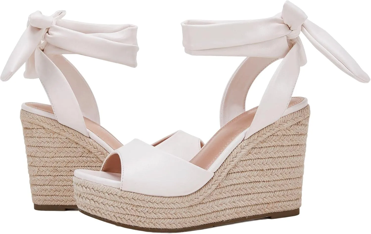 Womens Espadrilles Wedges Sandals Heels Open Toe Tie Lace Up Platform Ankle Strap Summer Dress Shoes